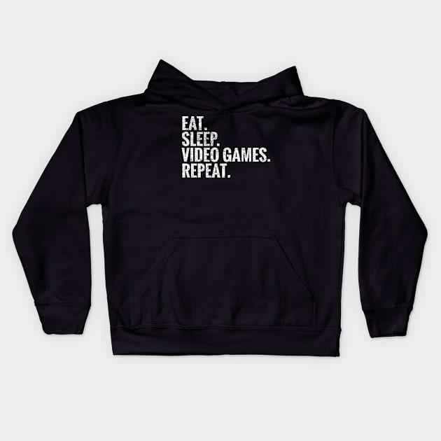 Eat Sleep Video Games Repeat Kids Hoodie by TeeLogic